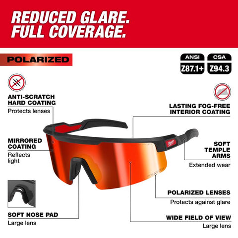 Milwaukee Sfty Glass Blk/red Mw