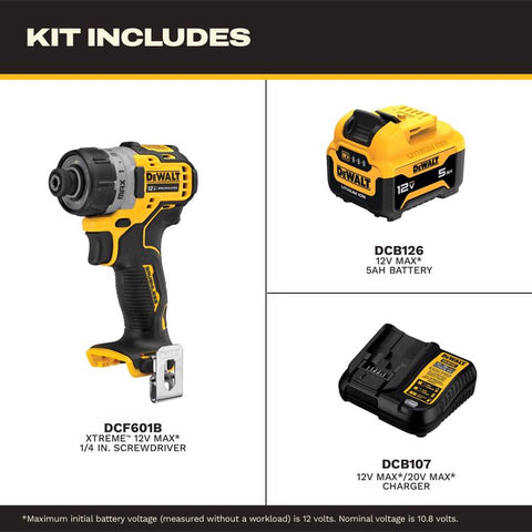 DeWalt 12v Pwrd Screwdrivr 1bat