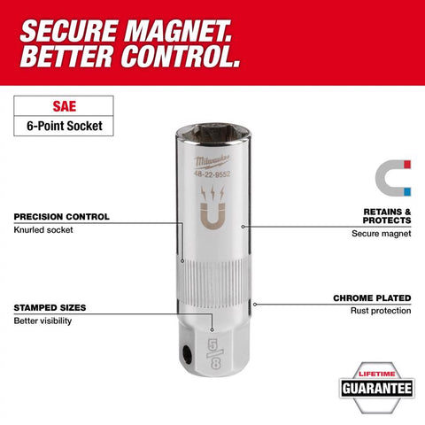 Milwaukee Sprk Plg Socket 5/8x3/8
