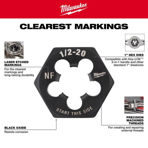 Milwaukee Hexagon Die 1/4-20 Nc