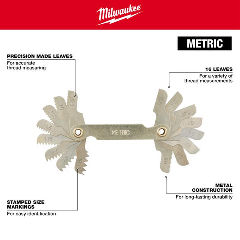 Milwaukee Thread Pitch Gauge MM Mw
