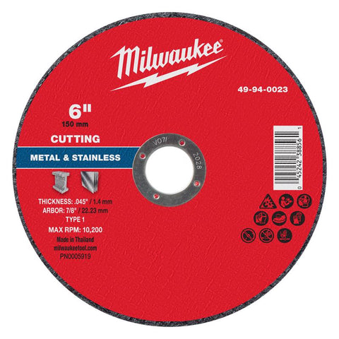 Milwaukee 6" MTL CutOff Wheel