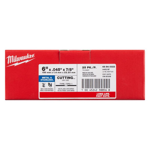 Milwaukee 6" MTL CutOff Wheel