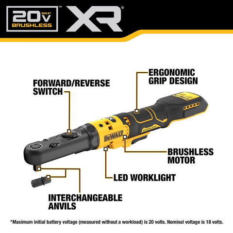 DeWalt 20V MAX XR Cordless Ratchet, 20 Volt