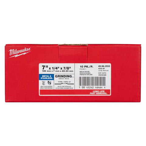 Milwaukee 7" MTL Grinding Wheel