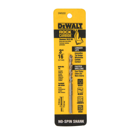 DeWalt 3/16x3 Perc Drill Bit