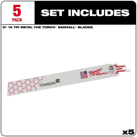 Milwaukee 5PK14TPI 9L Torch Blade