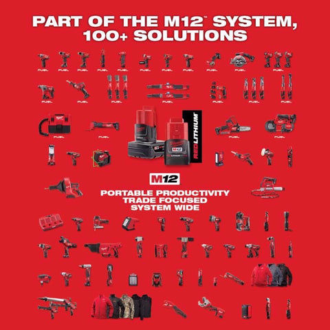 Milwaukee M12 Cordless LED Work Light, 160 Lumens, Black & Red