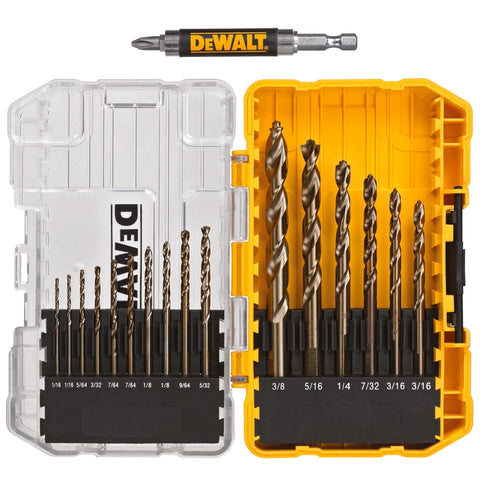 DeWalt Gold Ferrous Pilot Point Drill Bit Set, 16 Piece
