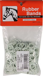 Partrade Rubber Horse Braid Bands, 5 in, White, 500 Pack