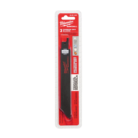 Milwaukee Carbide Grit SAWZALL Woodcutting Saw Blades, 6", 3-Pack