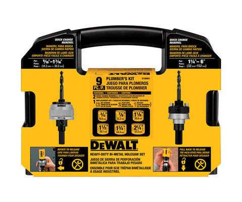DeWalt Plumbers Hole Saw Kit 9P