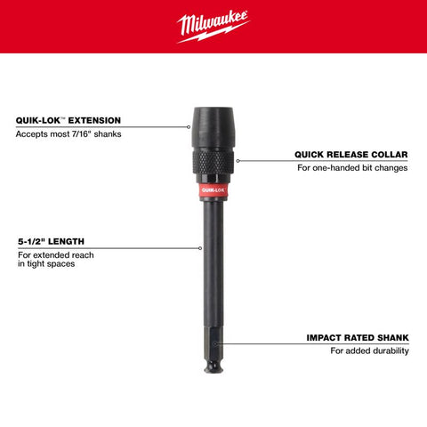 Milwaukee Quick Change Hex Extension, 7/16"