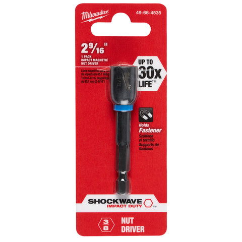 Milwaukee SHOCKWAVE Impact Duty Magnetic Nutdriver, 3/8" x 2-9/16"