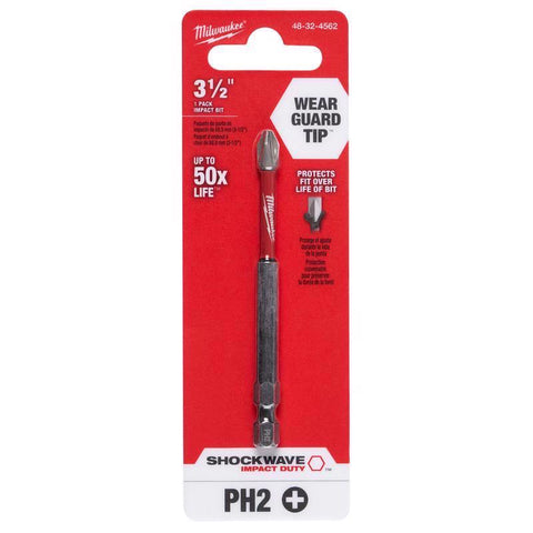 Milwaukee Shockwave Impact Duty Phillips Power Bit, 3-1/2", #2