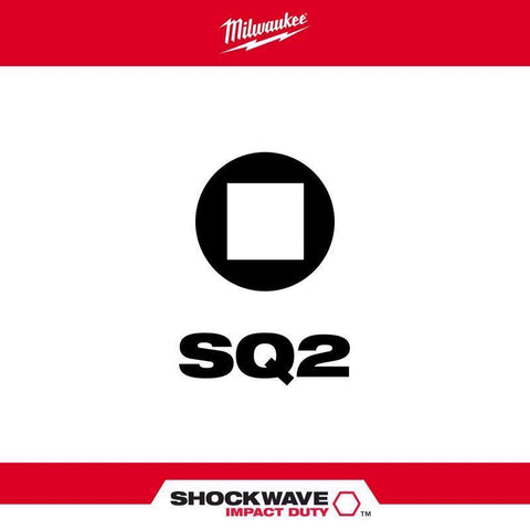 Milwaukee #2 Square Recess Shockwave Power Bit, 2"