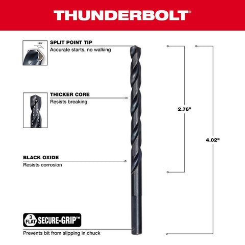 Milwaukee 3/16" BLK Ox Drill Bit