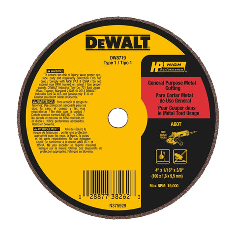 DeWalt 4x1/16x3/8 Cutoff Wheel