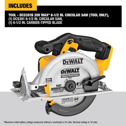 DeWalt 20v 6-1/2" Circular Saw