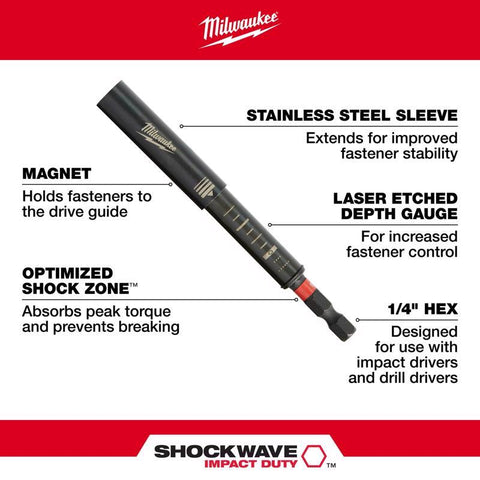 Milwaukee Shockwave Magnetic Drive Guide, 3"