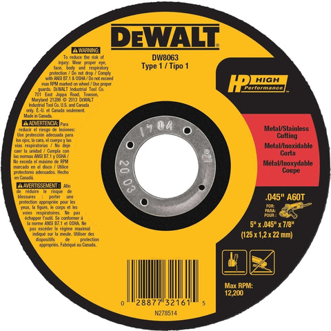DeWalt 5"x.45" Abrasive Wheel