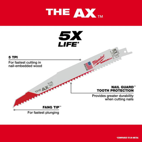 Milwaukee 12" 5T Recipro Blade
