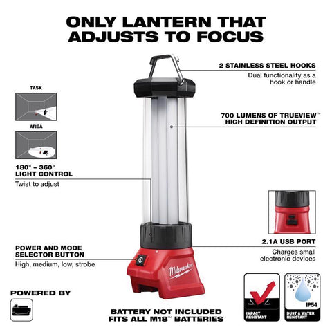 Milwaukee LED Lantern/Flood Light, 18 Volts