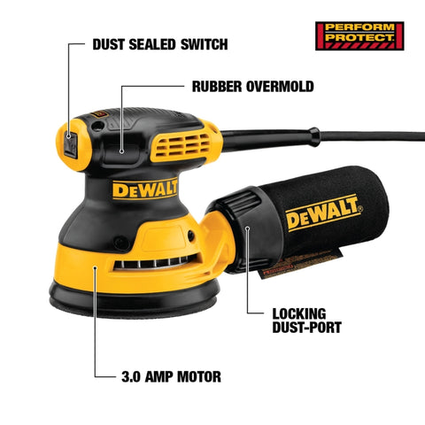 DeWalt Corded Random Orbit Sander, 12000 opm, 5"