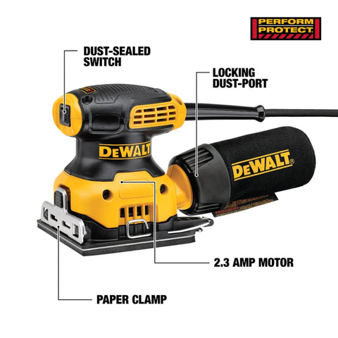 DeWalt 1/4 Sheet Sander, 2.3 Amps