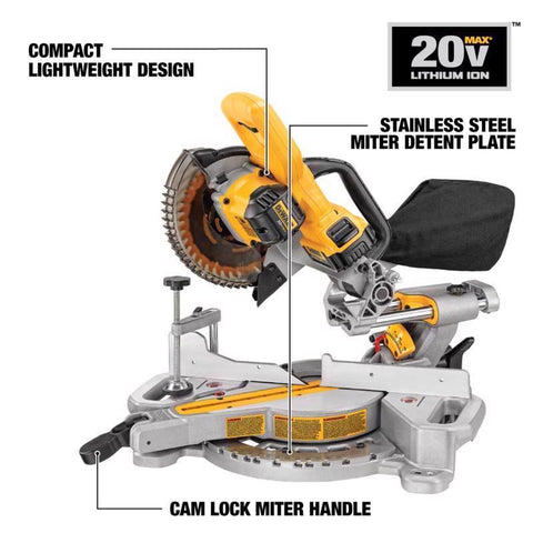 DeWalt Cordless Miter Saw, 7-1/4", 20 AMP