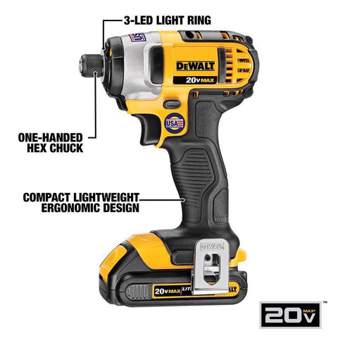 DeWalt Cordless Compact Driver & Impact Driver Kit, 20 Volts