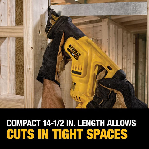 DeWalt 20 V Max Lithium-Ion Reciprocating Saw Kit, Yellow, 10 Amp