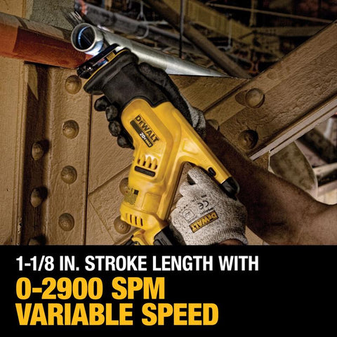 DeWalt 20 V Max Lithium-Ion Reciprocating Saw Kit, Yellow, 10 Amp