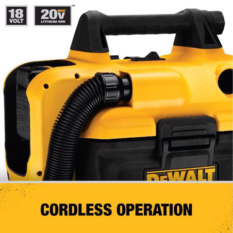DeWalt 18/20V MAX Cordless Wet-Dry Vacuum, 5' Hose