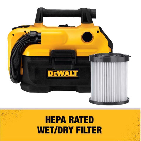 DeWalt 18/20V MAX Cordless Wet-Dry Vacuum, 5' Hose