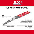 Milwaukee The AX with Carbide Teeth SAWZALL Blade, 5 TPI, 12"