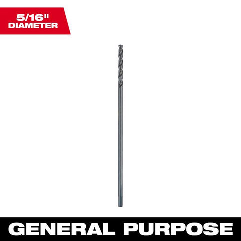 Milwaukee Black Oxide Drill Bit, 5/16" Dia x 12" L