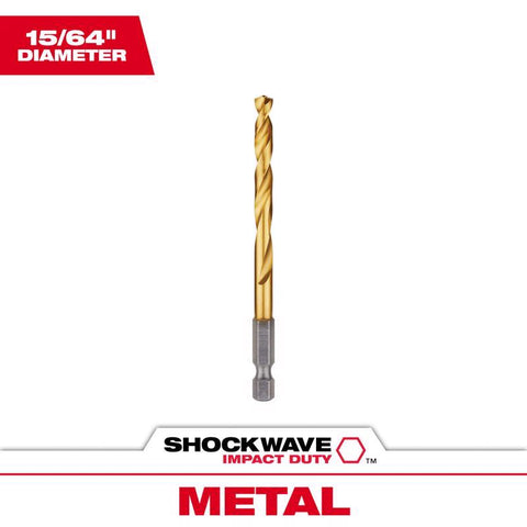 Milwaukee Shockwave Hex Shank Drill Bit, Titanium