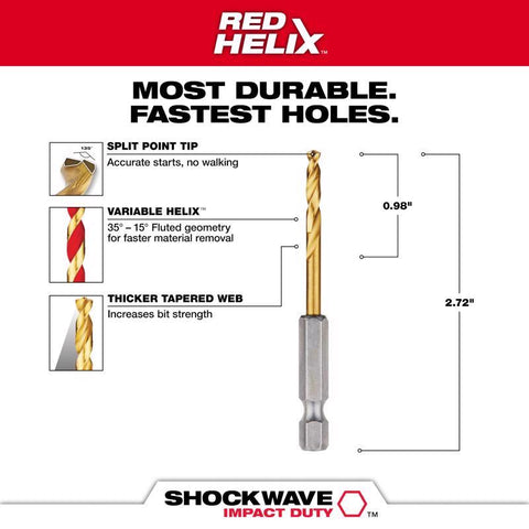 Milwaukee Shockwave Impact Duty Hex Shank Drill Bit