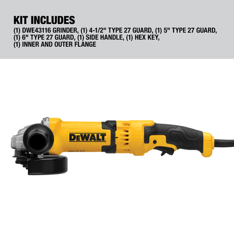 DeWalt Small Corded Angle Grinder, 4.5-6"