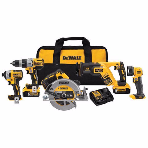 DeWalt XR MAX 5-Tool Cordless Combo Kit, 20 Volts