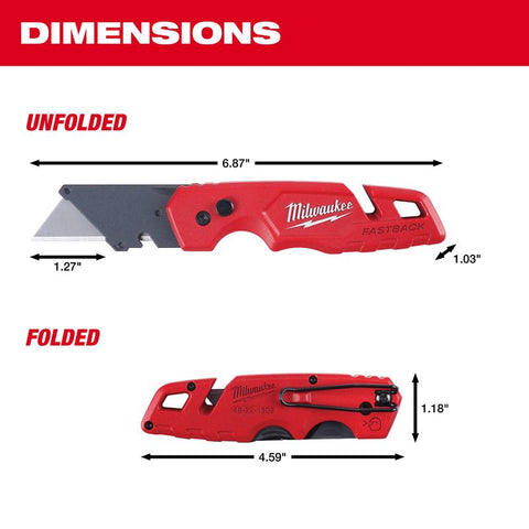 Milwaukee Fastback Press and Flip Utility Knife, 6-3/4"