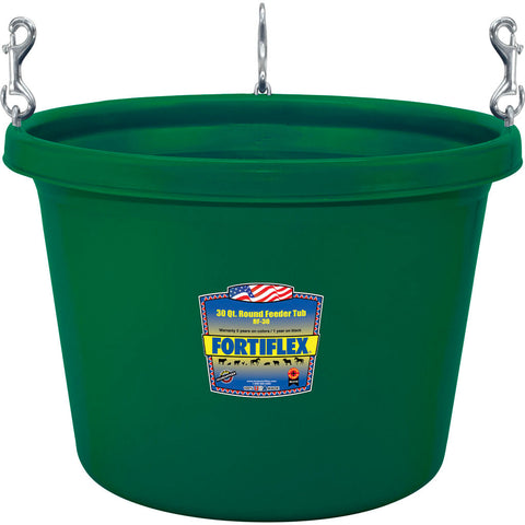 Fortiflex Round Stall Feeder, 30 qt – Green