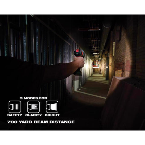 Milwaukee M12 Lithium-Ion Trueview LED Spot Light, Cordless, Red