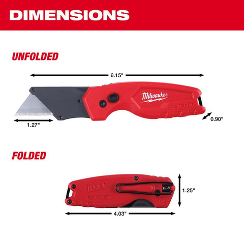 Milwaukee Fastback Compact Utility Knife, Red, 6-1/2 inch