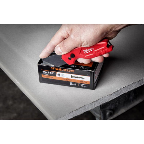 Milwaukee Fastback Compact Utility Knife, Red, 6-1/2 inch