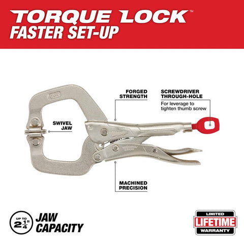 Milwaukee 6" C-Clamp/Swiv Jaws