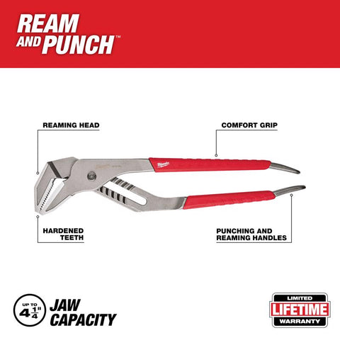 Milwaukee Comfort Grip Straight-Jaw Pliers, 12"