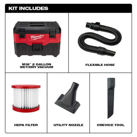 Milwaukee Cordless Wet/Dry Vacuum, 18 Volt
