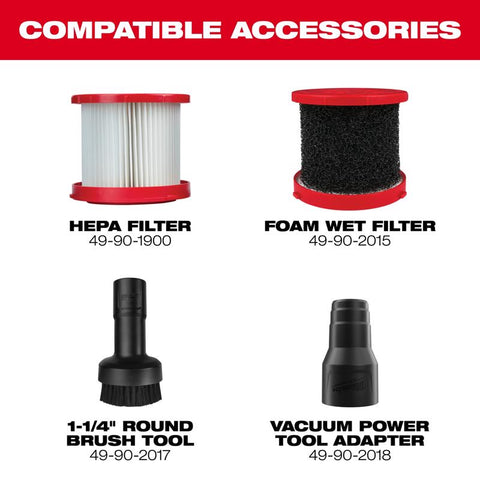 Milwaukee Cordless Wet/Dry Vacuum, 18 Volt